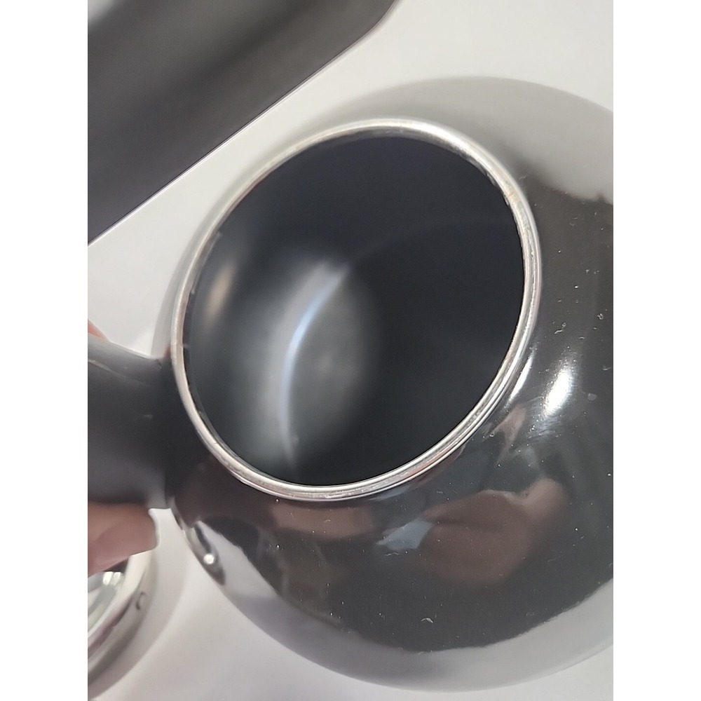 KitchenAid Enamel Teapot Kettle Black Stovetop Whistling‎ Handle 2 Quart Cozy - Picture 5 of 12